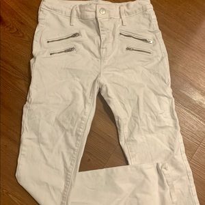 High rise white jeans